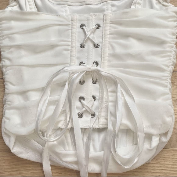 White Halter Neck Corset Top - Picture 7 of 7